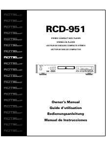 Manual Rotel RCD-951 CD Player