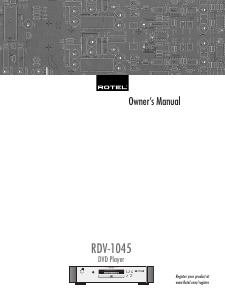 Manual Rotel RDV-1045 DVD Player