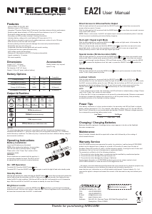 Handleiding Nitecore EA21 Zaklamp