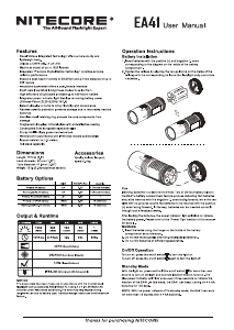 Manual Nitecore EA41 Flashlight