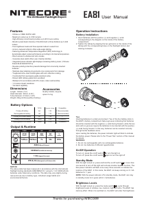 Handleiding Nitecore EA81 Zaklamp