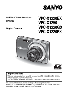 Manual Sanyo VPC-X1220GX Digital Camera