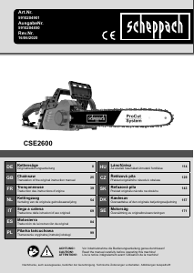 Instrukcja Scheppach CSE2600 Piła łańcuchowa