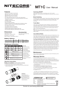 Bruksanvisning Nitecore MT1C Ficklampa