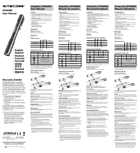 説明書 Nitecore MT06MD 懐中電灯