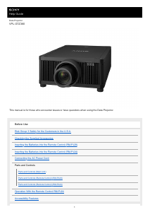 Manual Sony VPL-GTZ380 Projector