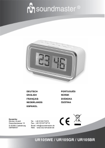 Manual SoundMaster UR105BR Alarm Clock Radio