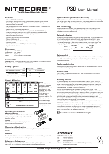 Manual Nitecore P30 Flashlight