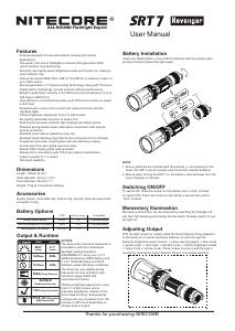 Bruksanvisning Nitecore SRT7 Revenger Ficklampa