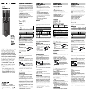 Manual de uso Nitecore SRT9 Linterna