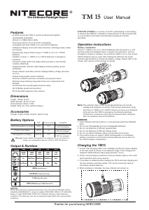 Manual Nitecore TM15 Flashlight