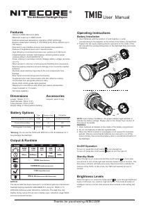 Manual Nitecore TM16 Flashlight