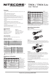 Handleiding Nitecore TM36 Lite Zaklamp