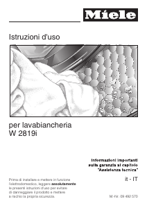 Manuale Miele W 2819 I WH Lavatrice