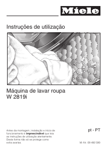 Manual Miele W 2819 I WH Máquina de lavar roupa