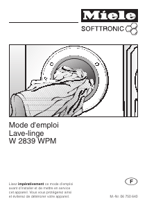 Mode d’emploi Miele W 2839 WPM Lave-linge