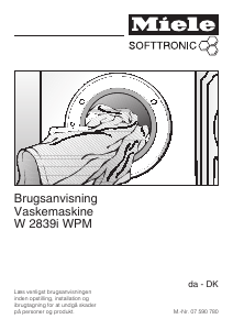 Brugsanvisning Miele W 2839i WPM Vaskemaskine