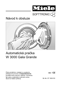 Manuál Miele W 3000 Gala Grande Pračka