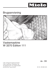 Brugsanvisning Miele W 3370 Edition 111 Vaskemaskine