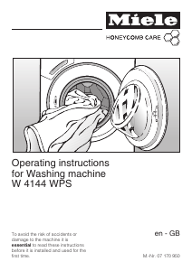 Manual Miele W 4144 WPS Washing Machine