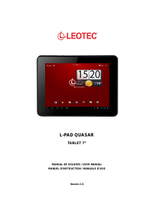 Manual de uso Leotec LETAB704 L-Pad Quasar Tablet