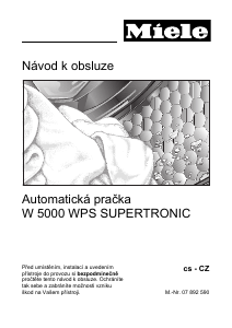 Manuál Miele W 5000 WPS Supertronic Pračka