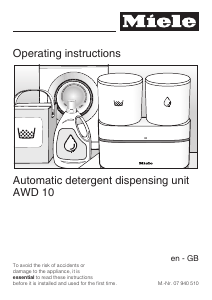 Manual Miele W 5000 WPS Supertronic Washing Machine