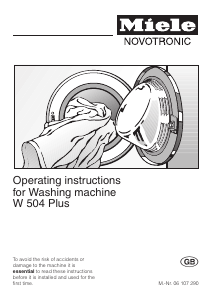 Manual Miele W 504 Washing Machine