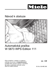 Manuál Miele W 5873 WPS Edition 111 Pračka