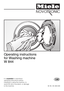 Manual Miele W 844 Washing Machine