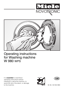 Manual Miele W 980 Washing Machine