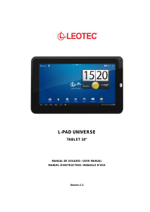 Mode d’emploi Leotec LETAB1004 L-Pad Universe Tablette