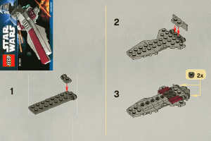 Manual Lego set 30053 Star Wars Republic attack cruiser