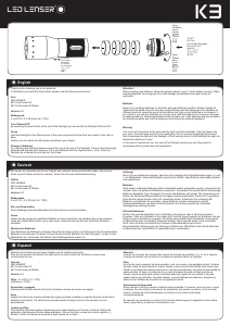 Manual de uso Led Lenser K3 Linterna