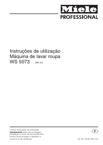 Manual Miele WS 5073 LP Máquina de lavar roupa