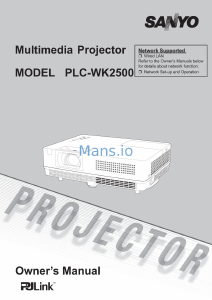Manual Sanyo PLC-WK2500 Projector