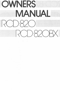 Manual Rotel RCD-820BX CD Player