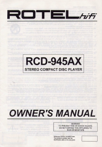 Manual Rotel RCD-945AX CD Player