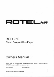 Handleiding Rotel RCD-950 CD speler