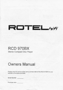 Manual Rotel RCD-970BX CD Player