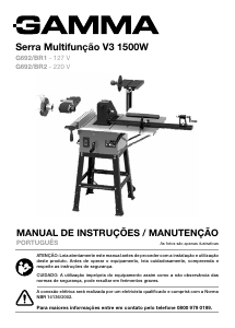 Manual Gamma G692/BR2 Serra de mesa
