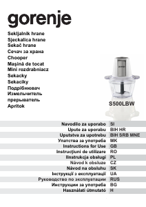 Instrukcja Gorenje S500LBW Rozdrabniacz kuchenny