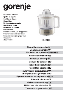 Instrukcja Gorenje CJ30E Wyciskarka do cytrusów