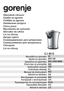 Instrukcja Gorenje CJ90E Wyciskarka do cytrusów