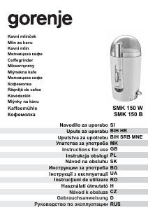 Manuál Gorenje SMK150B Mlýnek na kávu