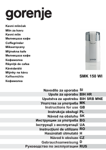 Manuál Gorenje SMK150WI Mlýnek na kávu