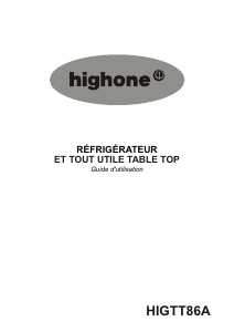 Mode d’emploi High One TT86A Réfrigérateur