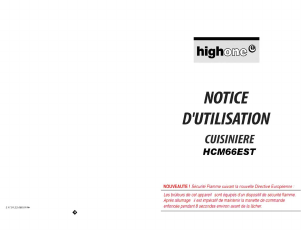 Mode d’emploi High One HCM 66 EST Cuisinière