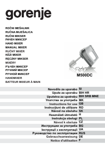 Manuál Gorenje M500DC Ruční mixér