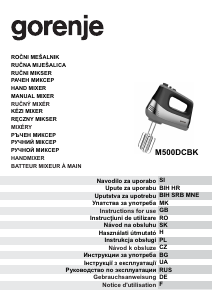 Priručnik Gorenje M500DCBK Ručni mikser